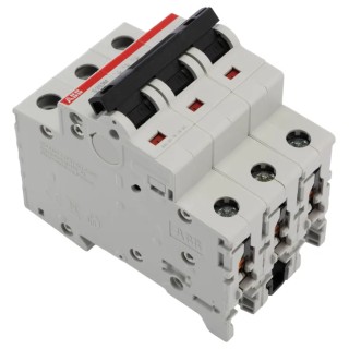 ABB System Pro M Compact S200M Miniature Circuit Breaker, 3-Pole, 10A, Type D, 400V AC, 125V DC 2CDS273001R0101 S203M-D10