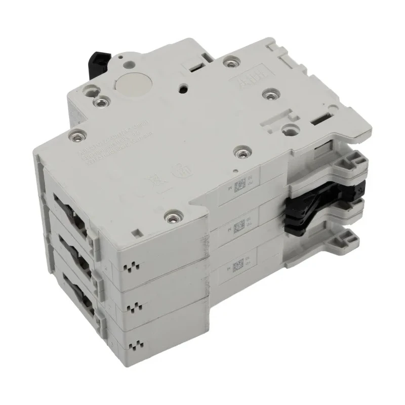 ABB System Pro M Compact S200M Miniature Circuit Breaker, 3-Pole, 10A, Type D, 400V AC, 125V DC 2CDS273001R0101 S203M-D10