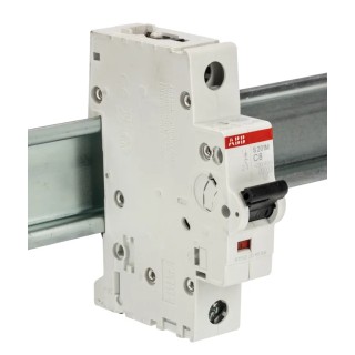 ABB System Pro M Compact Miniature Circuit Breaker 1-Pole 8A Type C 230V AC 72V DC 10 kA Breaking 2CDS271001R0084 S201M-C8