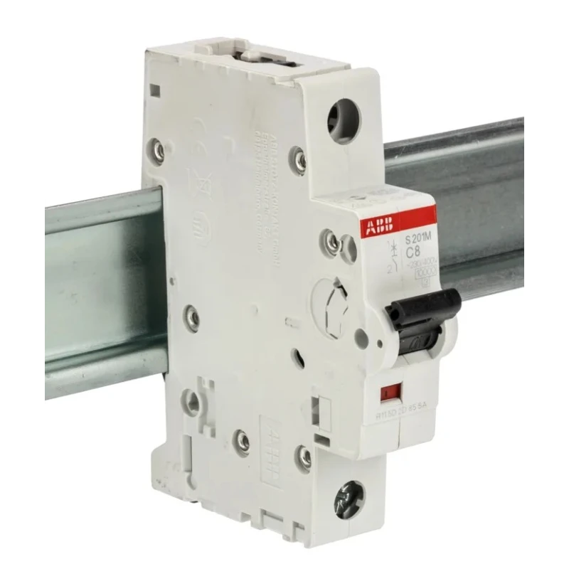 ABB System Pro M Compact Miniature Circuit Breaker 1-Pole 8A Type C 230V AC 72V DC 10 kA Breaking 2CDS271001R0084 S201M-C8