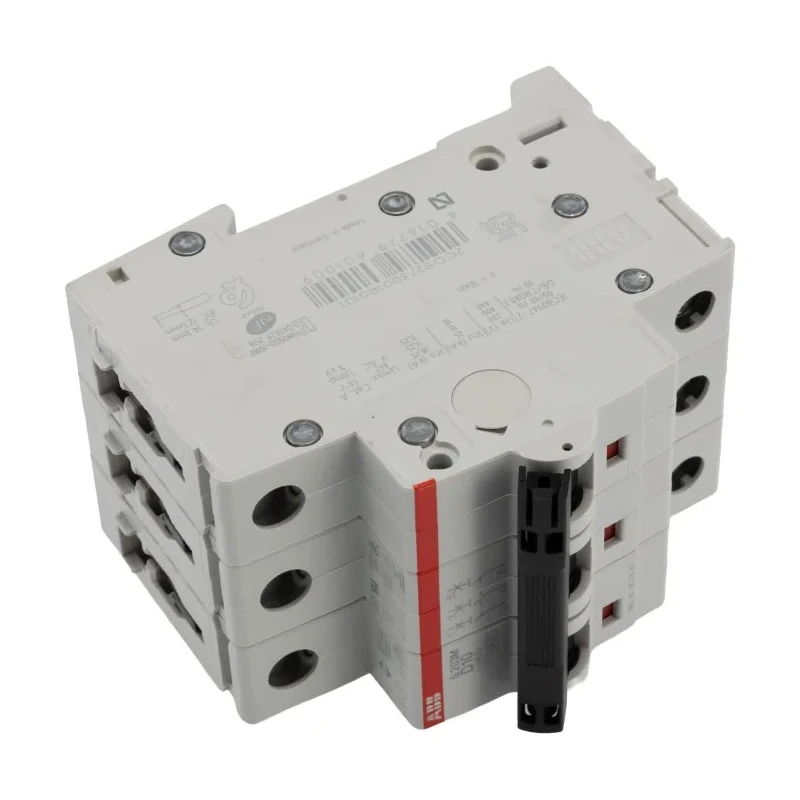 ABB System Pro M Compact S200M Miniature Circuit Breaker, 3-Pole, 10A, Type D, 400V AC, 125V DC 2CDS273001R0101 S203M-D10