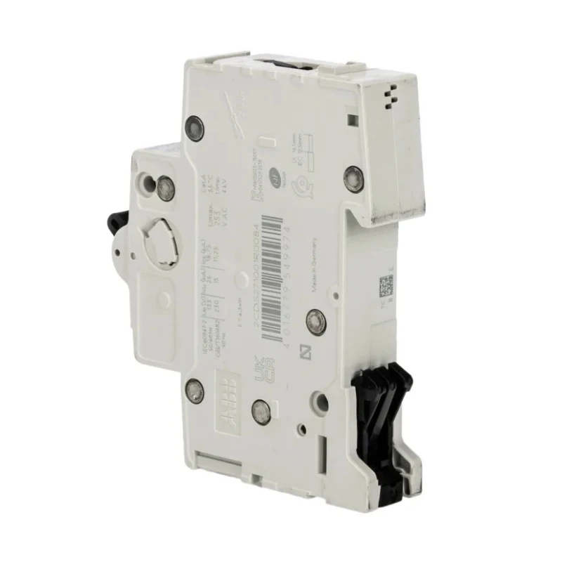 ABB System Pro M Compact Miniature Circuit Breaker 1-Pole 8A Type C 230V AC 72V DC 10 kA Breaking 2CDS271001R0084 S201M-C8