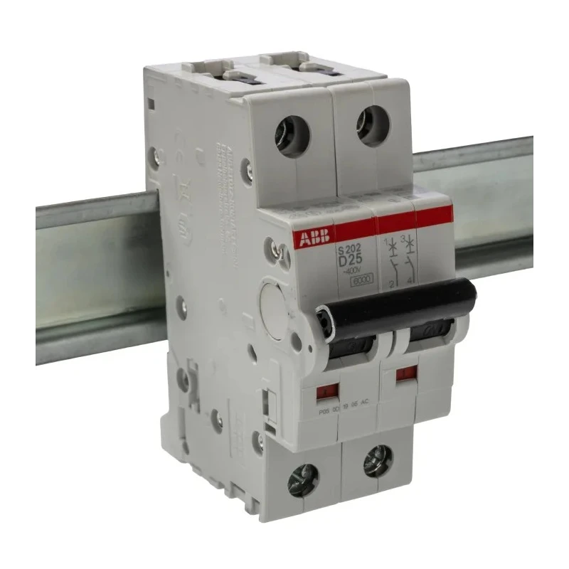 ABB System Pro M Compact S200 Miniature Circuit Breaker, 2-Pole, 25A, Type D, 400V AC, 125V DC, 10 2CDS252001R0251 S202-D25