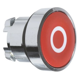 Schneider Electric Harmony XB4 Series Red Metal Spring Return Push Button Head 22 mm Cutout IP66 IP67 IP69K ZB4BA432