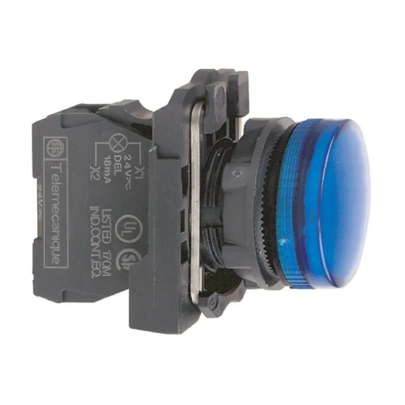Schneider Electric Panel Mount Blue LED Pilot Light, Harmony XB5 Series, 22 mm Cutout, 120V AC, IP66/IP67, Round XB5AVG6