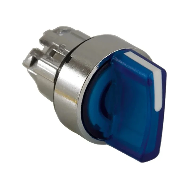 Schneider Electric Harmony Series 3 Position Illuminated Selector Switch Head, 22 mm Cutout, Blue Handle, IP67 ZB4BK1863