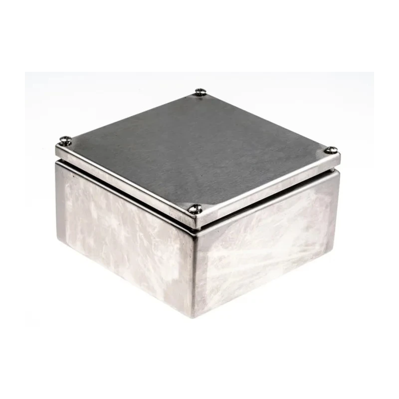 RS PRO Unpainted Stainless Steel Terminal Box 150mm Length x 80mm Width x 150mm Height IP66 IECEx IP66