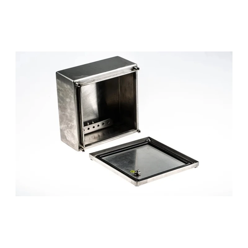 RS PRO Unpainted Stainless Steel Terminal Box 150mm Length x 80mm Width x 150mm Height IP66 IECEx IP66