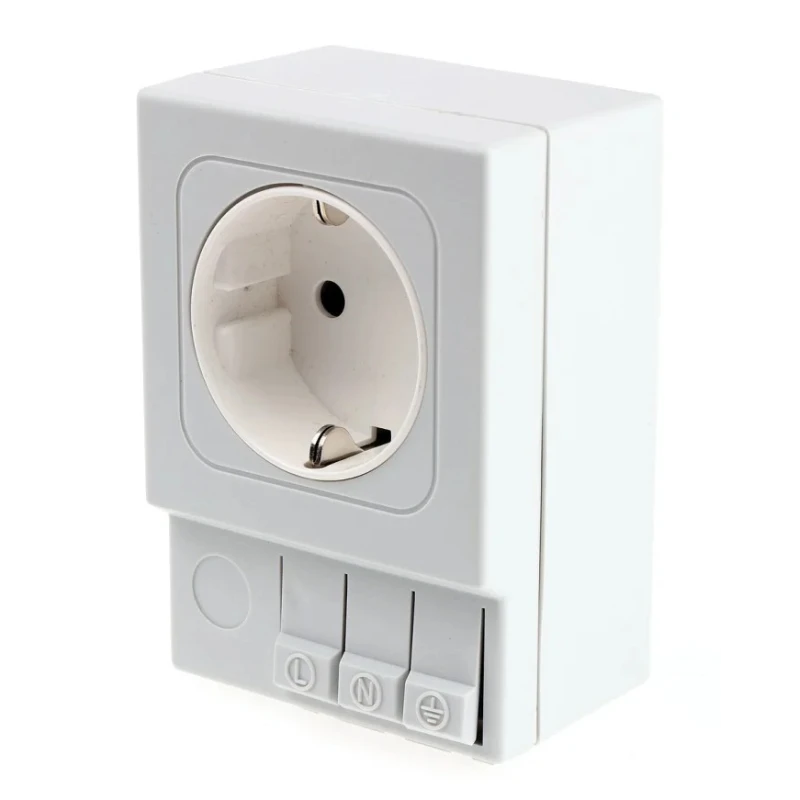 STEGO 16A Light Grey 1 Gang DIN Rail Mount Indoor Plug Socket Type F SD035