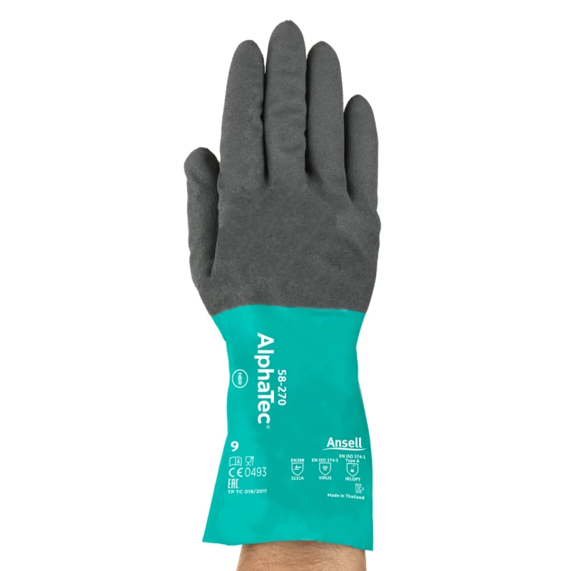 Ansell Grey Nitrile Nylon Work Gloves Size 10, Nitrile Coating 58270100