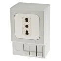 STEGO 16A Light Grey 1 Gang DIN Rail Mount Plug Socket Type L Italian SD035