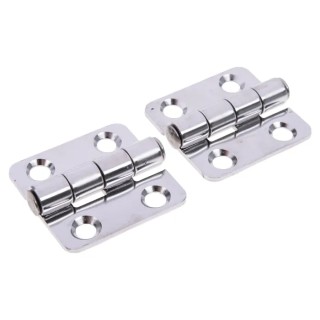RS PRO Electro Polished Stainless Steel Butt Hinge, Fix Pin, Screw Fixing, 38 mm x 40 mm x 2 mm 749-1706