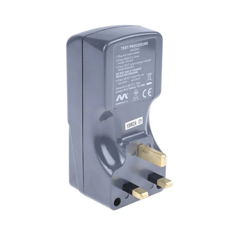 Masterplug RCD Plug Adapter, 13A 2 Pole, 240V AC ARCDKG
