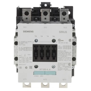 Siemens 3RT1 Safety Contactor 3-Pole 150 A 75 kW 400V AC Coil 3RT1055-6LA06
