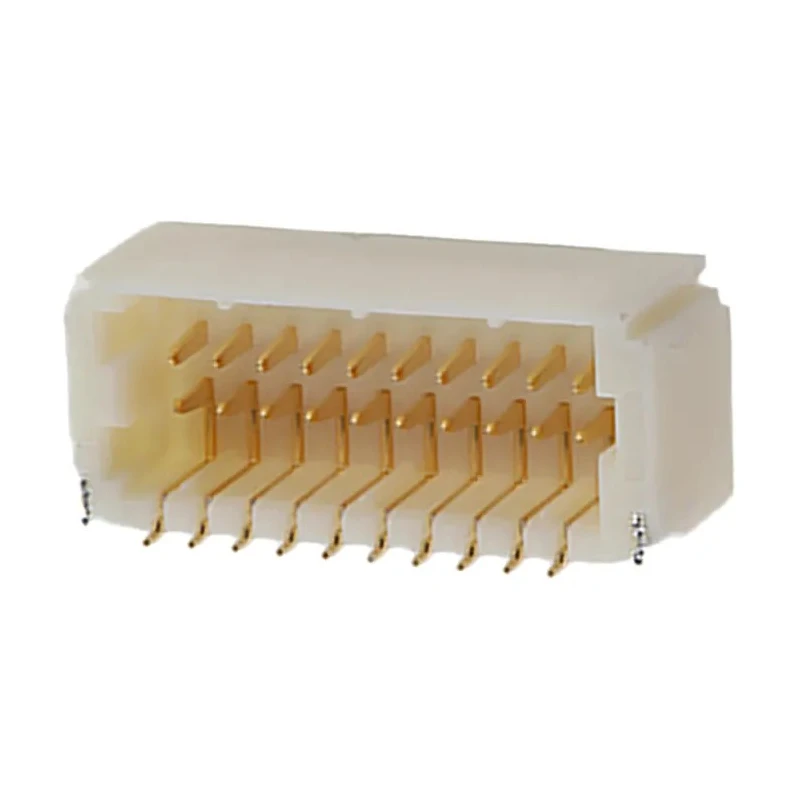 JST SHD Series Right Angle Surface PCB Header, 20 Contacts, 1 mm Pitch, 1 Row, Shrouded SM20B-SRDS-G-TF(LF)(SN)