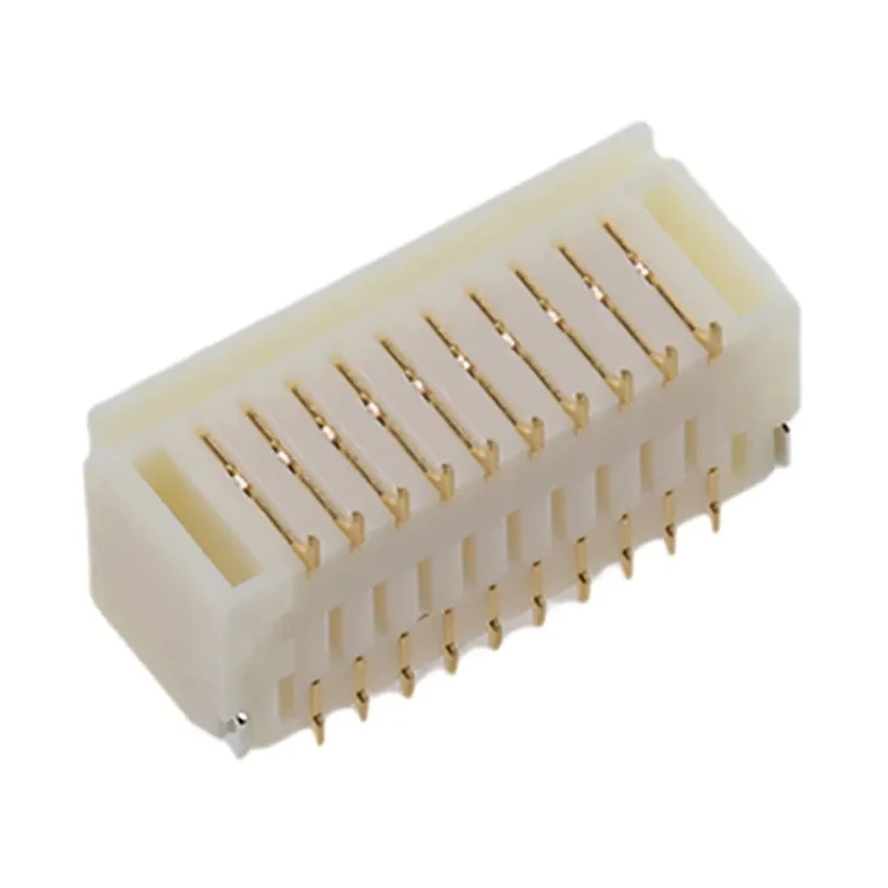 JST SHD Series Right Angle Surface PCB Header, 20 Contacts, 1 mm Pitch, 1 Row, Shrouded SM20B-SRDS-G-TF(LF)(SN)