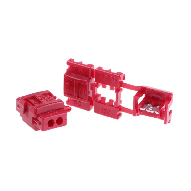 JST CL Tap Splice Connector Red Insulated Nylon Brass Tin 18 AWG CL-2218S