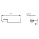 Weller Soldering Iron Tip Screwdriver Shape 3.2 mm Width 27 mm Length T0054485899