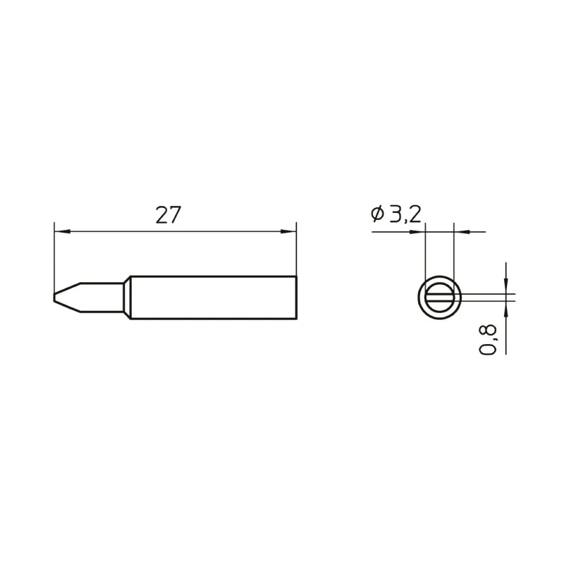 Weller Soldering Iron Tip Screwdriver Shape 3.2 mm Width 27 mm Length T0054485899