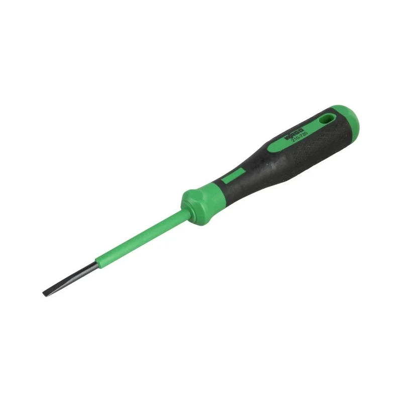 WAGO Standard Slotted Screwdriver 3.5 x 0.5 mm Tip, 3.5 mm Blade, 175 mm Overall Length 210-720