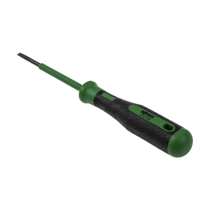 WAGO Standard Slotted Screwdriver 3.5 x 0.5 mm Tip, 3.5 mm Blade, 175 mm Overall Length 210-720