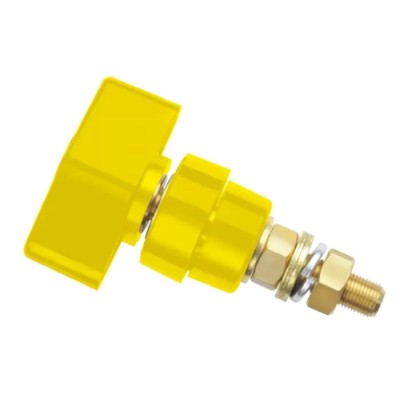 Schutzinger 4 mm Yellow Terminal Post, 1kV, M8 x 0.75 Thread, 100A POL 102 / GE