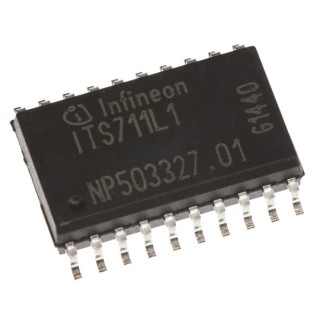 Infineon PROFET Smart High-Side Power Switch IC 4 Outputs 3.6W 5-34V 4.4A Surface Mount SOIC 20-Pin ITS711L1FUMA1