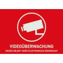 ABUS Security-Center Surveillance Warning Sticker White, Red, German Text AU1321