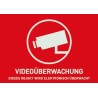 ABUS Security-Center Surveillance Warning Sticker White, Red, German Text AU1321