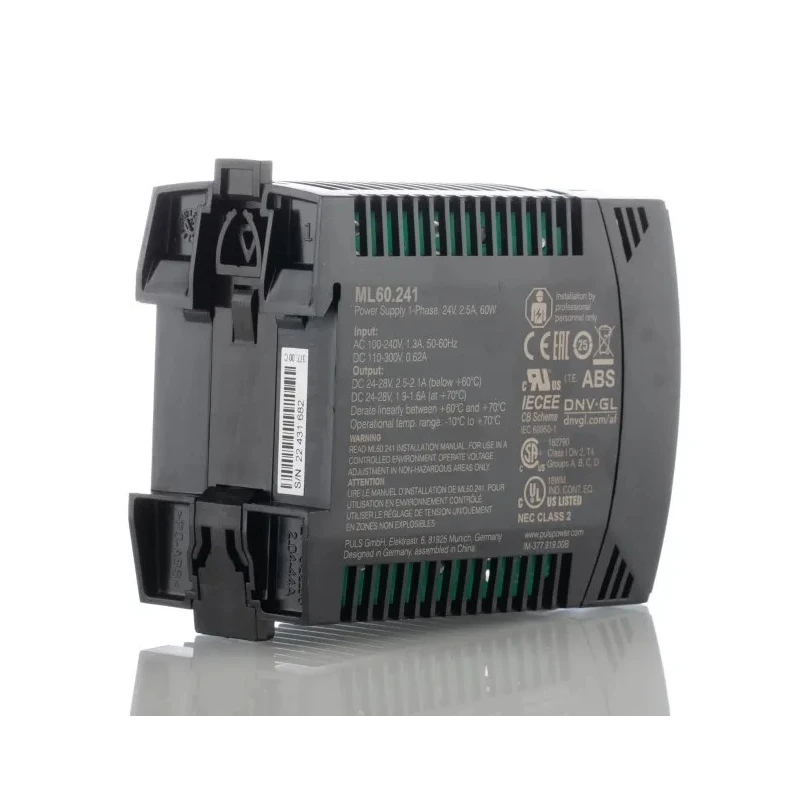 PULS MiniLine DIN Rail Power Supply 240V AC Input 28V DC Output 2.5A 60W ML60.241