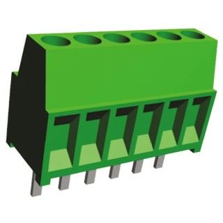TE Connectivity Buchanan Series 6-Contact 2.54 mm Pitch 1 Row PCB Terminal Block 282834-6