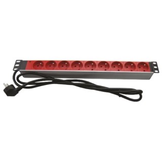 RS PRO 16A 230V AC 9 Gang Socket Bar with 2.5m Cord Type E 755-3977