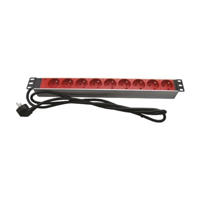 RS PRO 16A 230V AC 9 Gang Socket Bar with 2.5m Cord Type E 755-3977