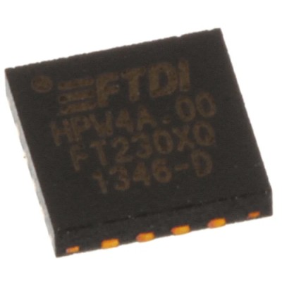 FTDI Chip UART RS232, RS422, UART, RS485, SIE 16-Pin Surface Mount QFN Interface IC FT230XQ-R