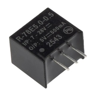 Recom Switching Regulator Through Hole 5V DC 500mA 2.5W 92% Efficiency R-78E5.0-0.5