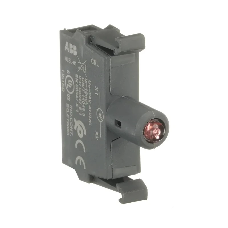 ABB Modular Series LED Light Block, 24V, Red Illumination, Screw Terminal 1SFA611621R1011 MLBL-01R