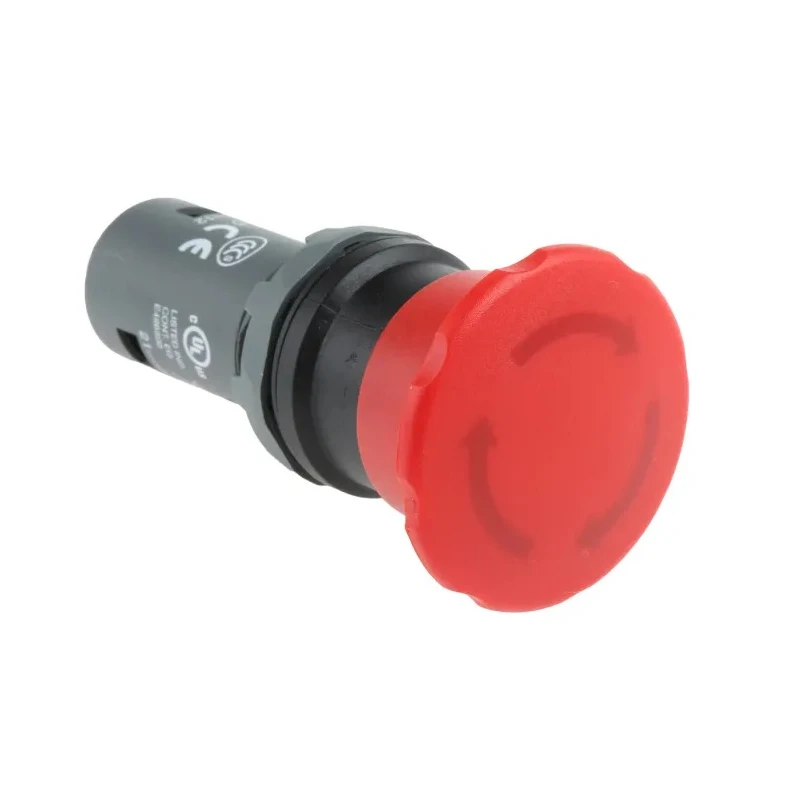 ABB 1SFA Series Twist Release Emergency Stop Push Button, Panel Mount, 22.5 mm Cutout, 1 NC Contact, IP69K IP67 CE4T-10R-01
