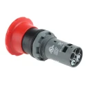 ABB 1SFA Series Twist Release Emergency Stop Push Button, Panel Mount, 22.5 mm Cutout, 1 NC Contact, IP69K IP67 CE4T-10R-01