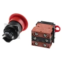 Omron A22E Series Turn Reset Illuminated Emergency Stop Push Button Panel Mount 22mm Cutout 2 NC IP65 A22EL-M-24A-02
