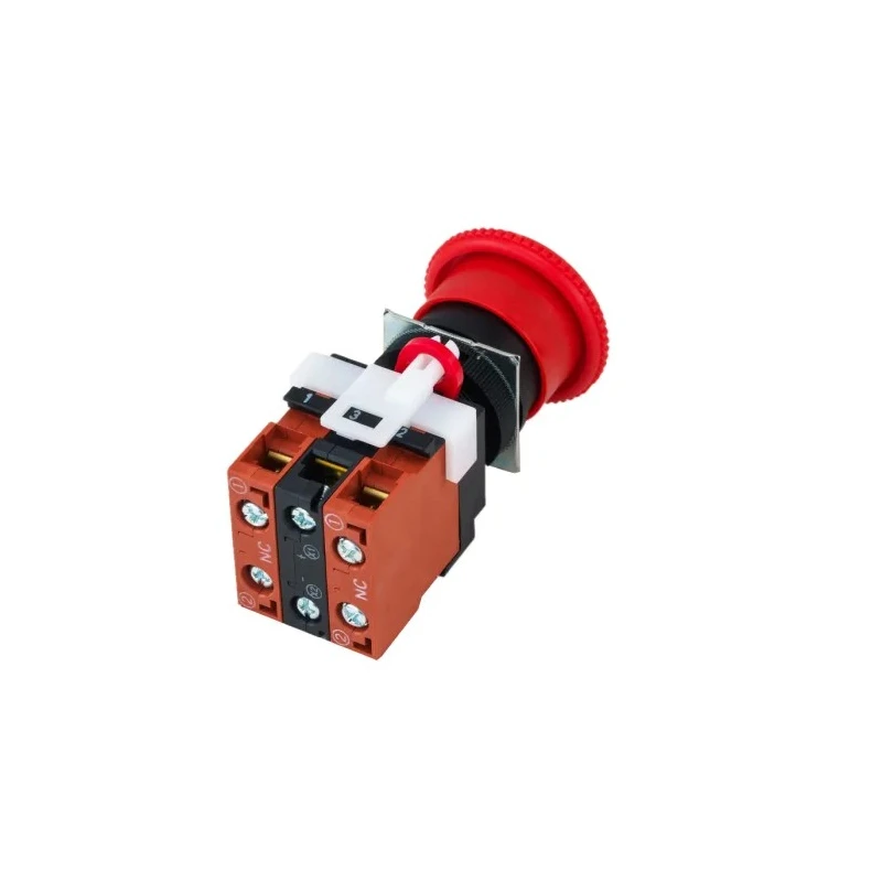 Omron A22E Series Turn Reset Illuminated Emergency Stop Push Button Panel Mount 22mm Cutout 2 NC IP65 A22EL-M-24A-02