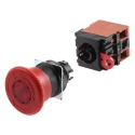 Omron A22E Series Turn Reset Illuminated Emergency Stop Push Button Panel Mount 22mm Cutout 2 NC IP65 A22EL-M-24A-02