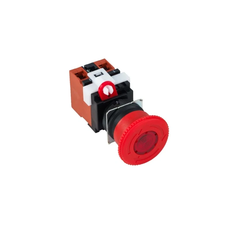 Omron A22E Series Turn Reset Illuminated Emergency Stop Push Button Panel Mount 22mm Cutout 2 NC IP65 A22EL-M-24A-02