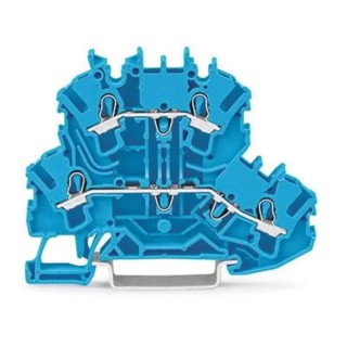 WAGO TOPJOB S 2002 Series Feed Through Terminal Block Blue 2-Level 24A 500V Cage Clamp IECEx/ATEX 2002-2204