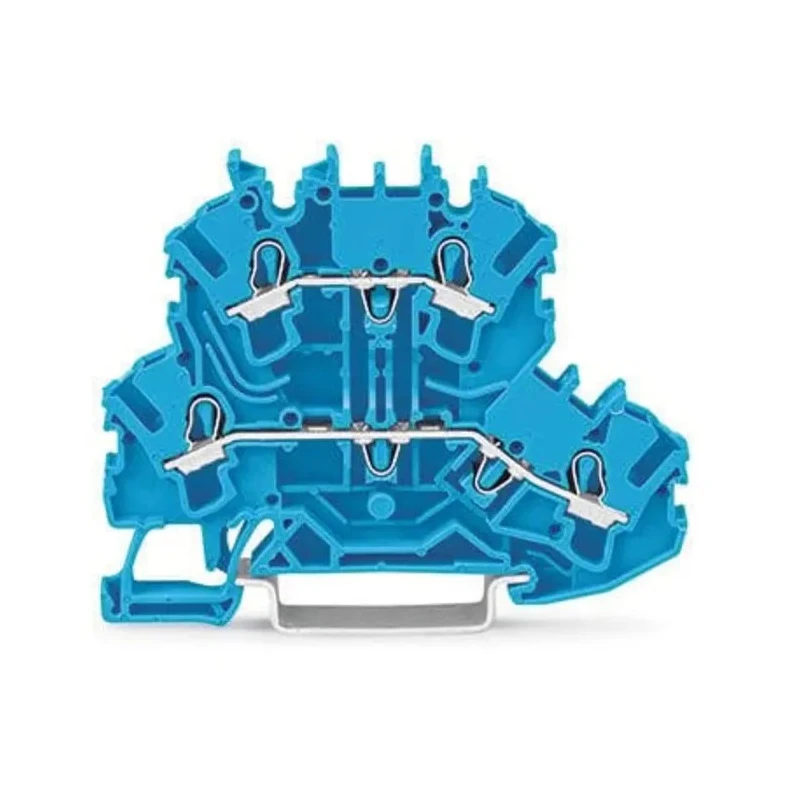 WAGO TOPJOB S 2002 Series Feed Through Terminal Block Blue 2-Level 24A 500V Cage Clamp IECEx/ATEX 2002-2204