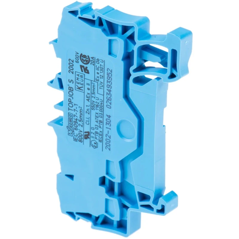 WAGO TOPJOB S 2002 Series Feed Through Terminal Block Blue 2.5mm² 1-Level Cage Clamp IECEx/ATEX 2002-1304
