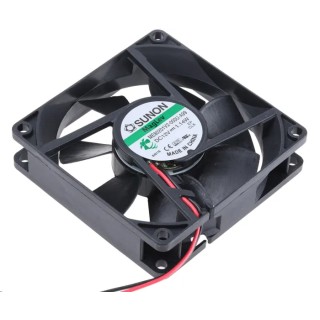 Sunon ME Series 12V DC Axial Fan, 56.1 m³/h Air Flow, 1.14 W Power Consumption, 95 mA Current, 80x80x20 ME80201V2-000U-A99