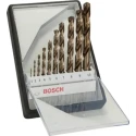 Bosch 10-Piece Twist Drill Bit Set for Metal, 1 mm to 10 mm, HSS-Co 2607019925