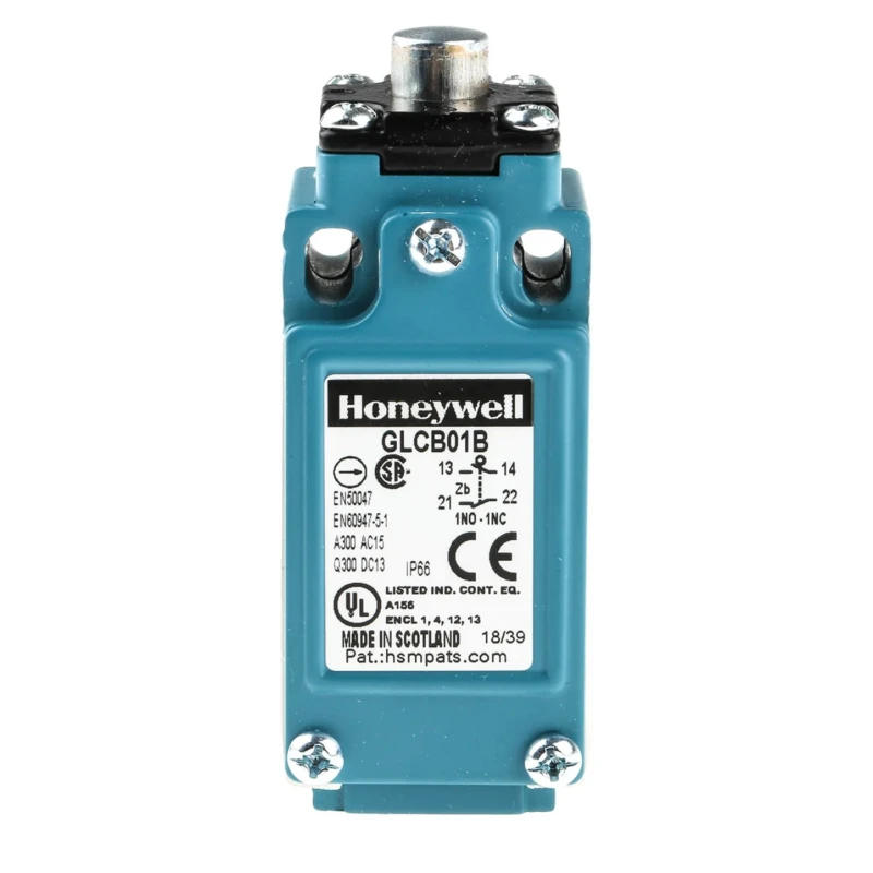 Honeywell Technologies GLC Series Plunger Limit Switch, 1 NC/1 NO Contact, IP66, Die Cast Zinc Housing, 240V AC, 6A 