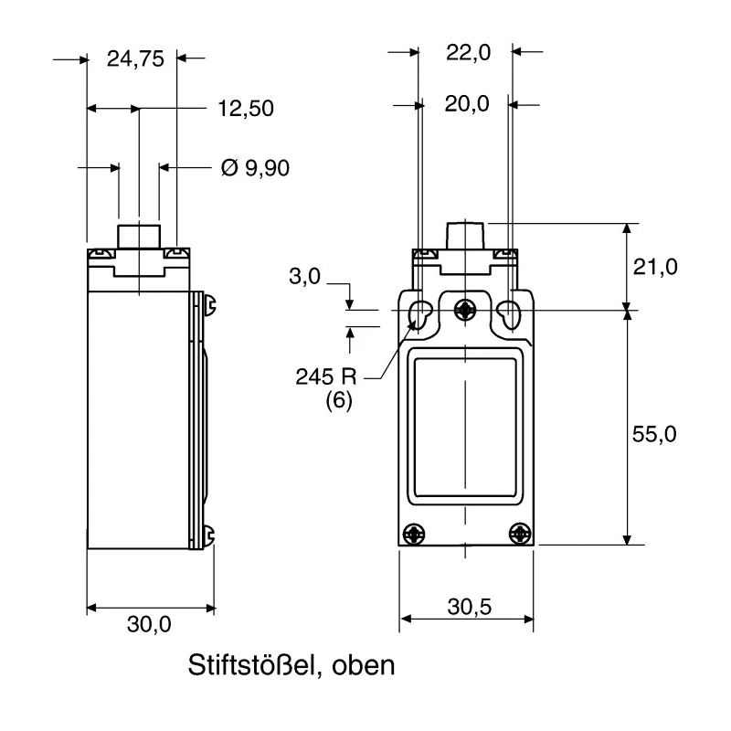 Honeywell Technologies GLC Series Plunger Limit Switch, SPDT, IP66, Die Cast Zinc Epoxy Coated Housing, 240V AC, 6A GLCB07B