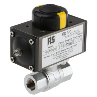 RS PRO Ball Type Pneumatic Actuated Valve, 40 bar, BSP Female 3/8 in 760-5573